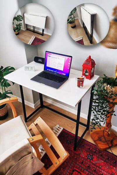 YüceerHome Katlanabilir Taşınabilir Sağlam Metal Ayaklı Çalışma Masası