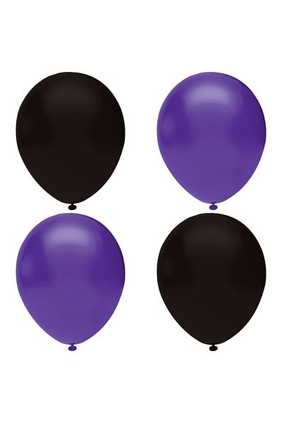 HKNYS Black Purple Pastel Latex Balloon Helium Compatible-5 Pieces
