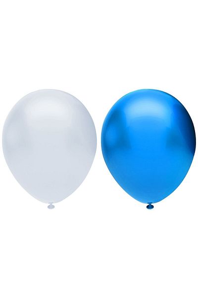 HKNYS 5Pcs Blue-White Metallic Balloon Helium Gas Fits- Birthday Party Balloons