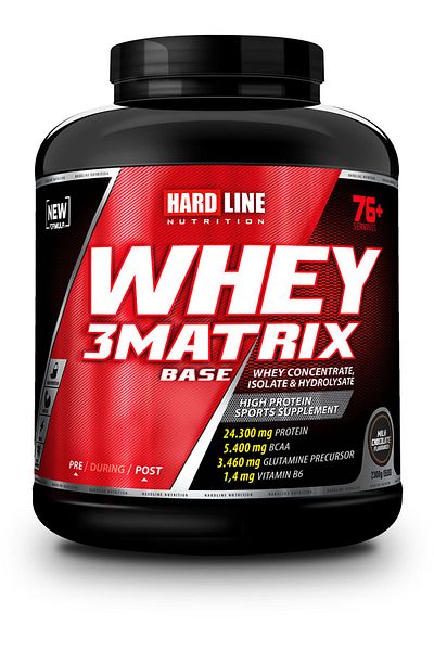 Hardline 2300 Gr Chocolate Whey 3 Matrix Base - Creatine Free