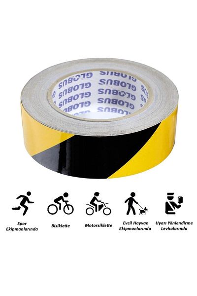 Badem10 5 Mt Reflective Vehicle Truck Warning Tape - Phosphorescent Strip Tape (YELLOW-BLACK)