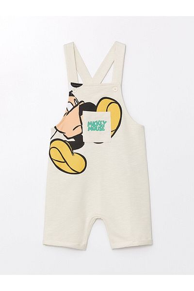 LC Waikiki LCW štvorcový golier Mickey Mouse s potlačou Salopet pre chlapčeka