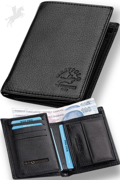 Westpolo West Polo Erkek Deri Siyah Cüzdan Yeni Sezon