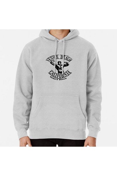 Denim Iconic Venice Beach - California Muscle Beach Printed Hooded Sweatshirt