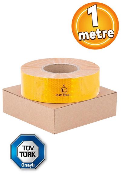 Badem10 Yellow Reflective Phosphorescent Strip Tape - Tuvturk Approved, Vehicle and Auto Exterior Accessory, 1 Mt