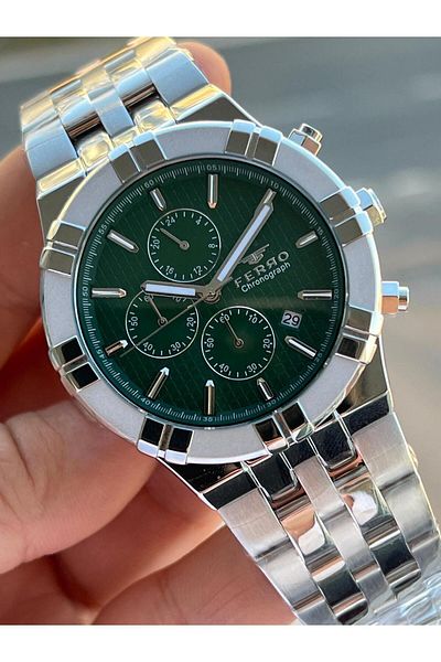 FERRO 30 Mt Waterproof Men's Wristwatch - Steel Cord, Chronograph Function Efm.31378.A6