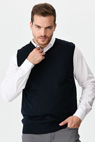 Desen Triko Men's Sweater Dark Blue