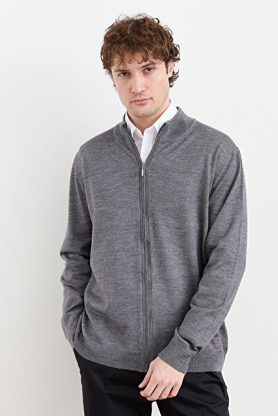 Desen Triko Чоловічий напіврибальський вовняний піджак, димчасто-сірий