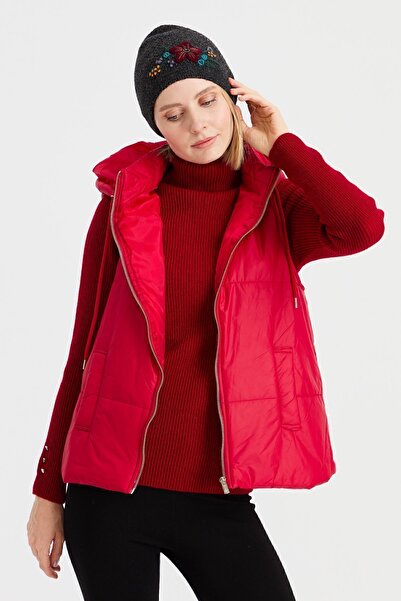 Desen Triko Women's Embroidered Wool Beret K.Smoke