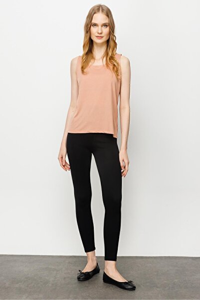 Desen Triko Women's Square Collar Strap T-shirt Powder