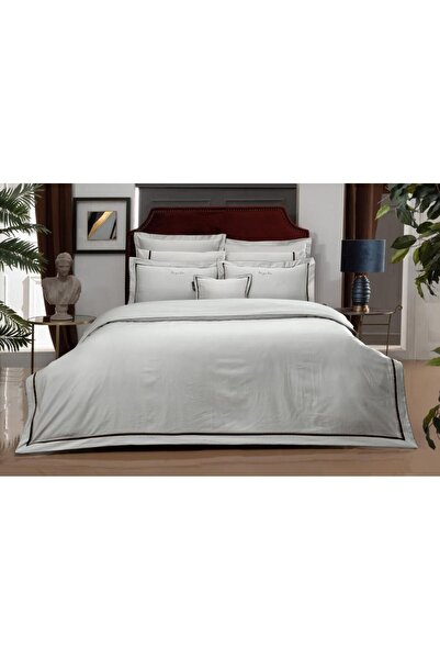 Sarev Odeo Pamuk Saten Çift Kişilik Nevresim Takımı Bej
