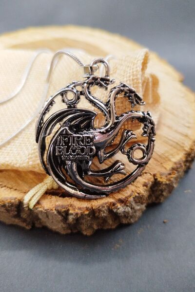 Balzamin Design Paslanmaz Kararmaz Çelik Gümüş Rengi Targaryen Fire and Blood...