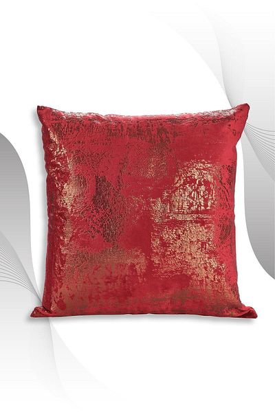 ÖZENEV Husă de pernă din cupru Burgundy Canapea de sufragerie moale din catifea cu modele decorative