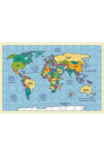 Master World Map Turkish - English Puzzle