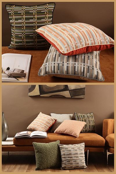 ÖZENEV Special Design 43x43 Woven Throw Pillow Cover with Piping Hidden Zipper Decorative Living Room