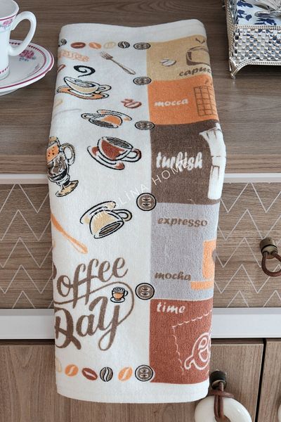 Meslina Set prosoape de mână și față cu model cafea 30x50 cm - prosop de bucătărie