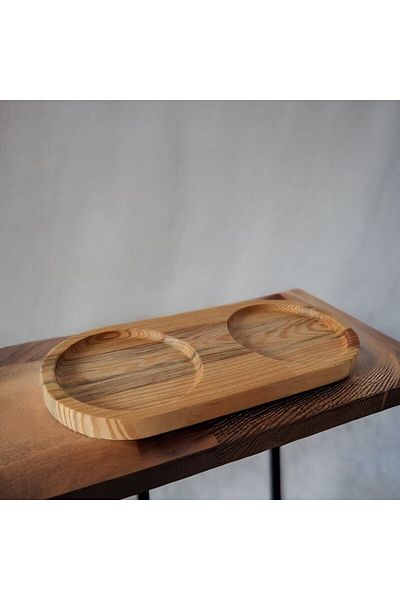 Daily Bazaar -Wooden Two-Eyed Presentation Bowl-Plate