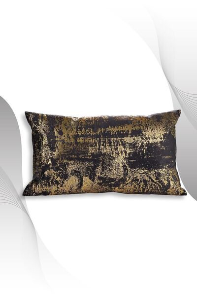ÖZENEV Black Gold Throw Pillow Cover Decorative Patterned Velvet Soft Living Room Sofa
