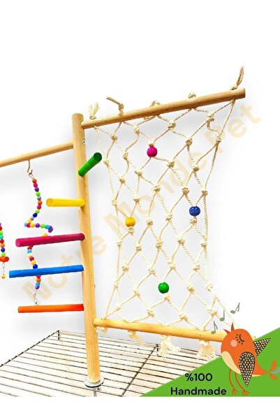 NOTREMONDEPET El Yapımı Kafes Üstü Muhabbet Kuşu Sultan Papağani Oyun Platformu