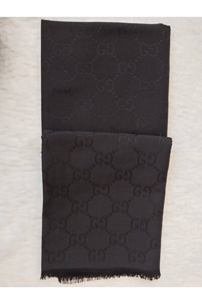 Trablus Şal jacquard mătăsos pentru femei Tessetür cu model negru