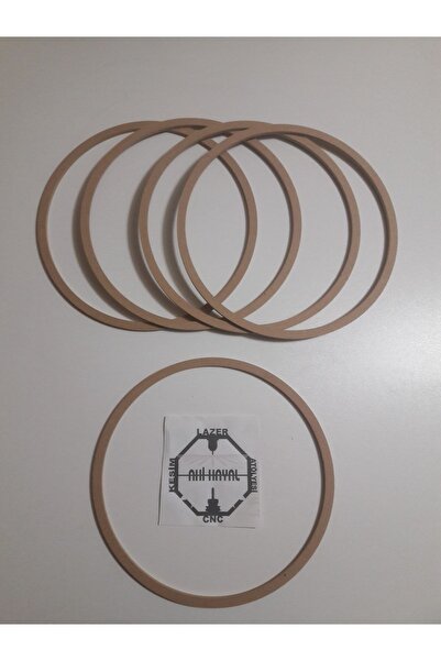 AHİ HAYAL ATÖLYESİ Ham Mdf Vidasız 25cm Çapında (1cm Eninde) 5'li Kasnak Seti
