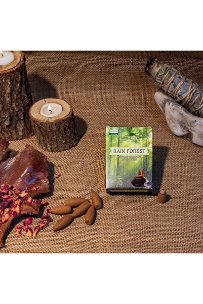 Darshan Incense Rain Forest (YAĞMUR ORMANLARI) Geri Akış (BACK FLOW) Tütsü 10...