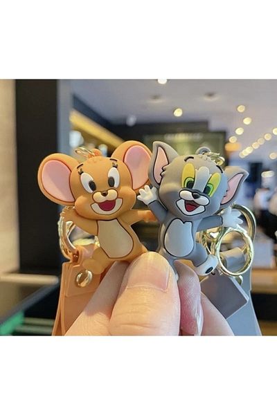 Murat Süs Luxury New Silicone Tom&Jerry 3D Bag - Double Keychain Accessory and Children's Toy