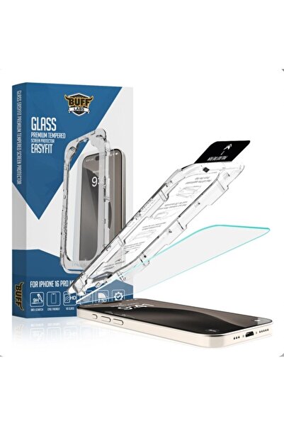 Buff iPhone 16 Pro Max Glass EasyFit Kolay Uygulama Aparatlı Ekran Koruyucu
