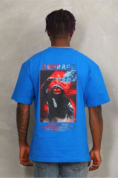 Mikro Tricou unisex oversize cu decolteu cu imprimeu