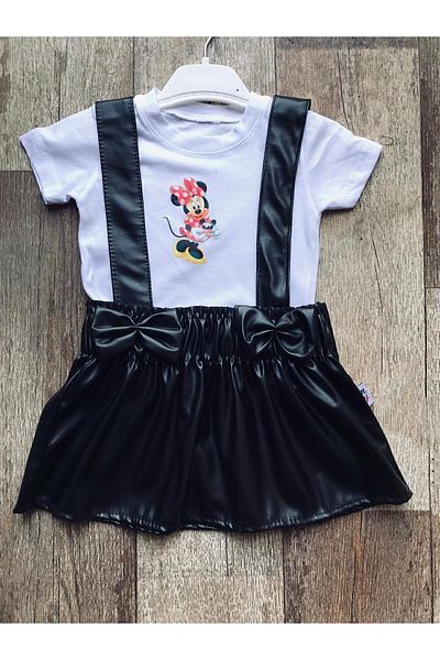 Bebelop Leather Salopet Skirt Baby Girl Set