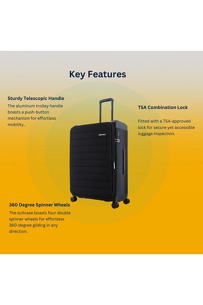 Discovery Motion PP/Poly Set, TSA Lock, Unbreakable, 4 Double Wheels, 3pcs (20+24+28 Inch) Black