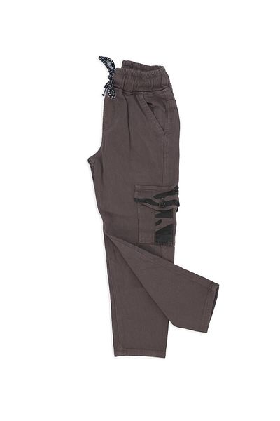 Bebelop Boy's Camouflage Patterned Lace-up Trousers with Pipe Leg Pockets