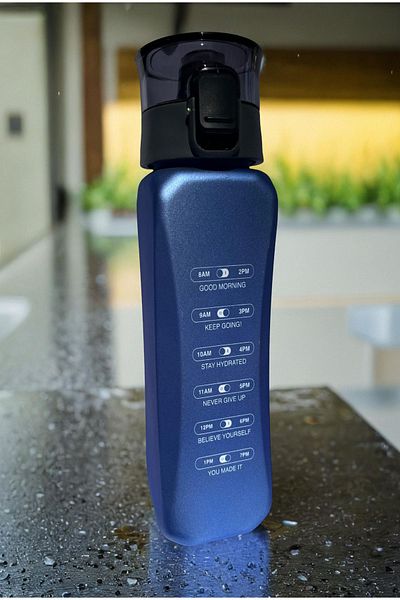 Espas Home 800ml Motivational Water Bottle - Square Glitter Detail