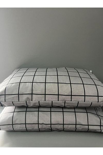 GOOD MORNİNG PAMUKKALE Anthracite 2-piece 50x70 Patterned Striped Pillowcase Set