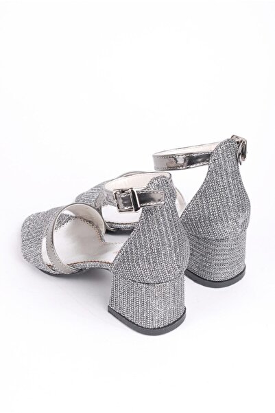 Rıdvan Çelik Pantofi de seară pentru fete, platină, cu cataramă, cu toc