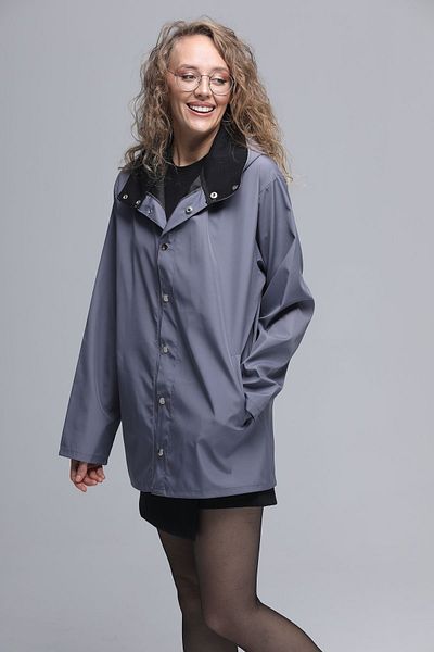 HNK Couple Design Oversize Waterproof Gray Raincoat Windbreaker