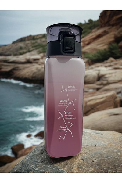 Espas Home 800ml Square Motivational Water Bottle - Nutrition Facts