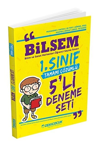 Zeki Çocuk Yayınları 1 Sınıf Bilsem Tamamı Çözümlü 5'li Deneme