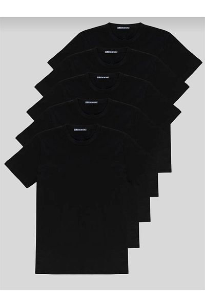 Ekis Konfeksiyon Large Size Black T-Shirt Set of 5
