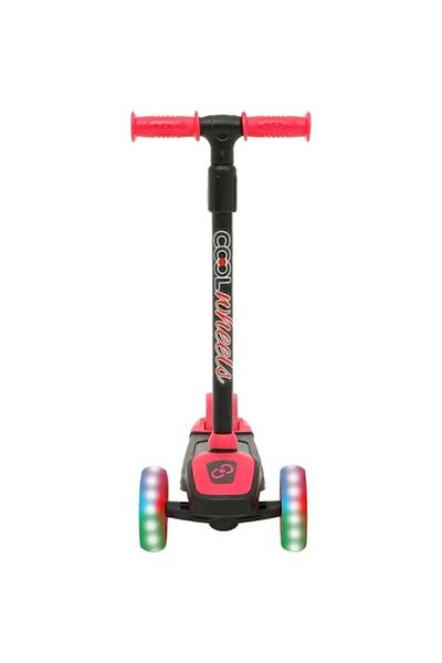 Scooter كول ويلز مضاءة بثلاث عجلات باللون الوردي