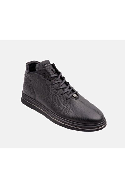 MARCOMEN %100 Gerçek/Hakiki Deri Bağlı Fermuarlı Düz Taban Günlük Erkek Casual Bot 18310