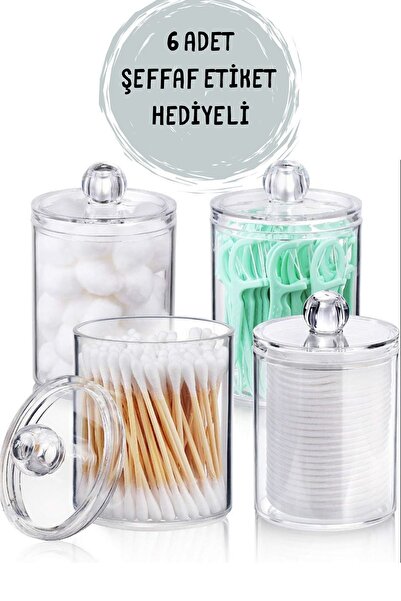 Böğürtlen Home 4 Lü Banyo Düzenleyici Kulak Pamuğu Pamukluk Diş Ipi Ve Makyaj Düzenleyici Takı Dolap Içi Organizer