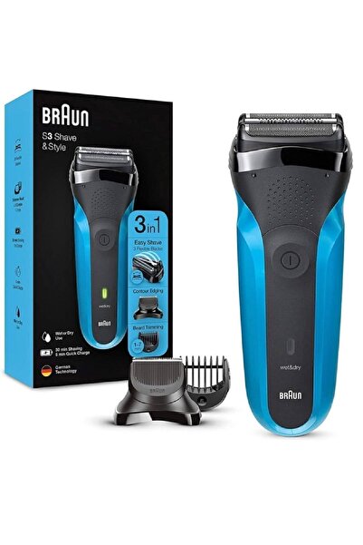 Braun 3in1 Sakal Şekillendirme ve Kesme Makinesi Esnek Bıçaklı Başlık Islak Kuru Kullanım