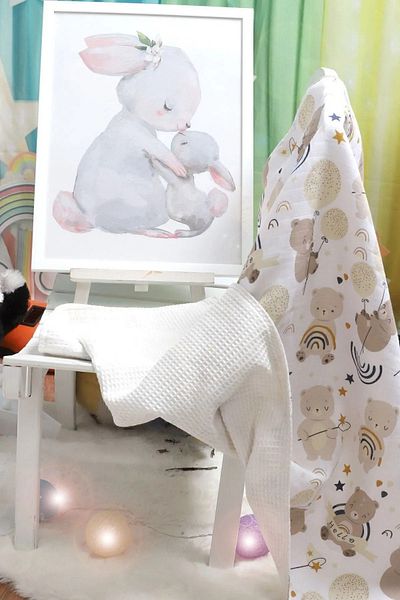 Ferdys Muslin Baby Blanket, Double Sided 100% Cotton Baby Blanket, Multi-Purpose Baby Blanket