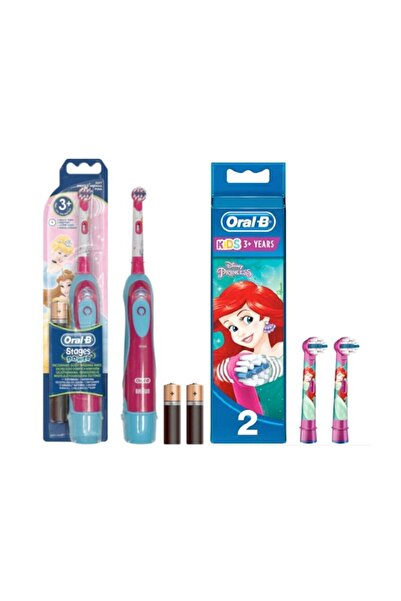 Oral-B Stages Pilli Kız Çocuk Diş Fırçası + Eb10 2 Stages Power Princess 2 Li...