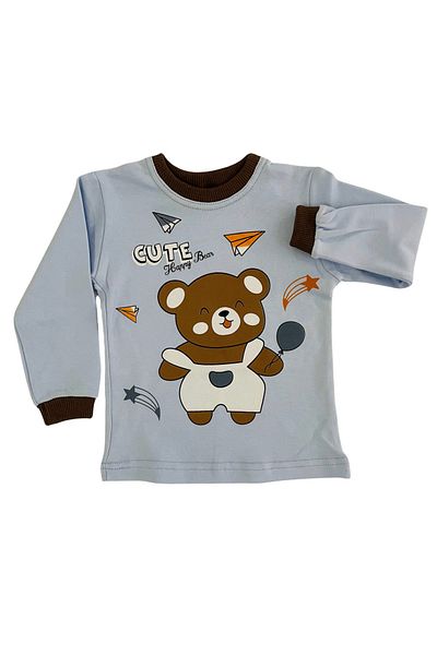 lillia kids Teddy Bear Printed Long Sleeve Cotton Pajama Set for Boy