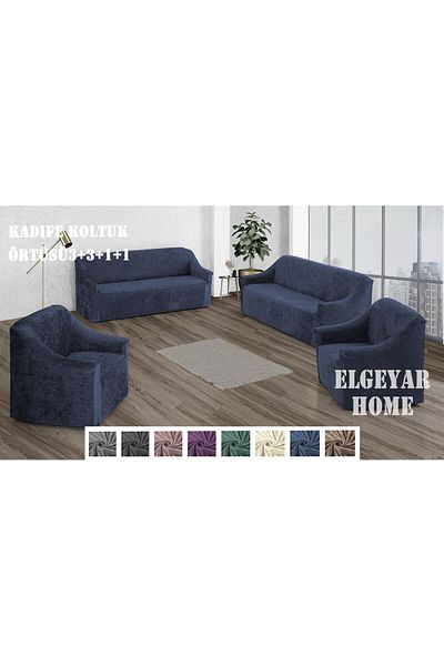 elgeyar Βελούδινος Καναπές - Καναπές, Κάλυμμα Καναπέ-Κρεβάτι και Κάλυμμα Καθίσματος 3:3:1