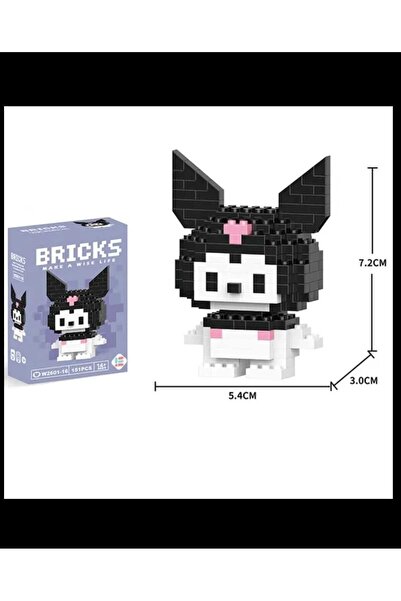 Genel Markalar Sanrio Kuromi Bricks Karakter Figür Oyuncak 3D Yapboz Puzzle Yapı Oyuncakları
