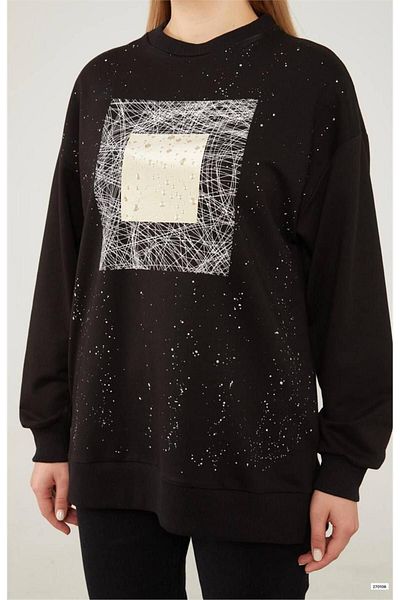 Levidor Hanorac negru cu model folie