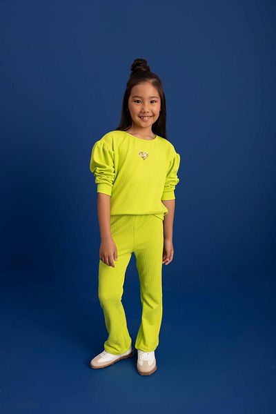 LUESS 100% Cotton Heart Sequined Suit Set for 3-4 Years 8-9 Years Old Girls
